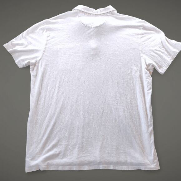 Toscano White Polo Shirt Resortwear Casual Italy Made Modal Cotton Preppy Golf M - Picture 7 of 7